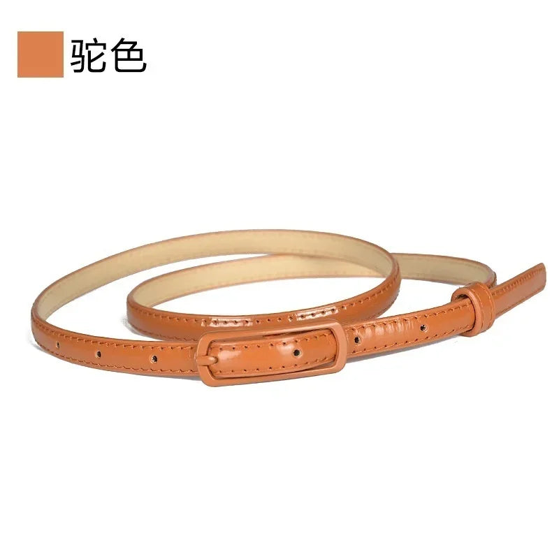 Ladies Fine Belt Word Buckle PU Belt Ladies Fashion Belt Thin Waist Skirt