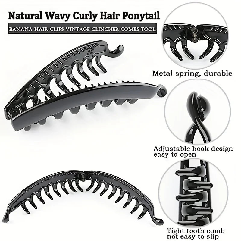 Matte Banana Hair Clip Shaped Hairpin Ponytail Headband For Women Hair Accessories Hair grips Twist Clamp Barrettes Headwear