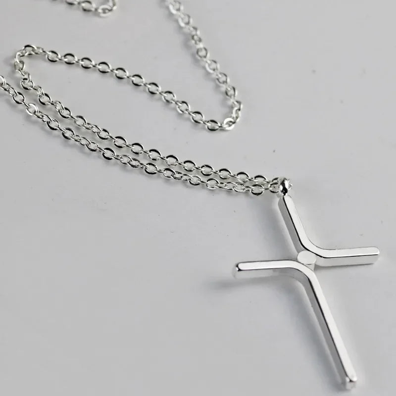 Cross Pendant  Necklace Titanium Steel Plating