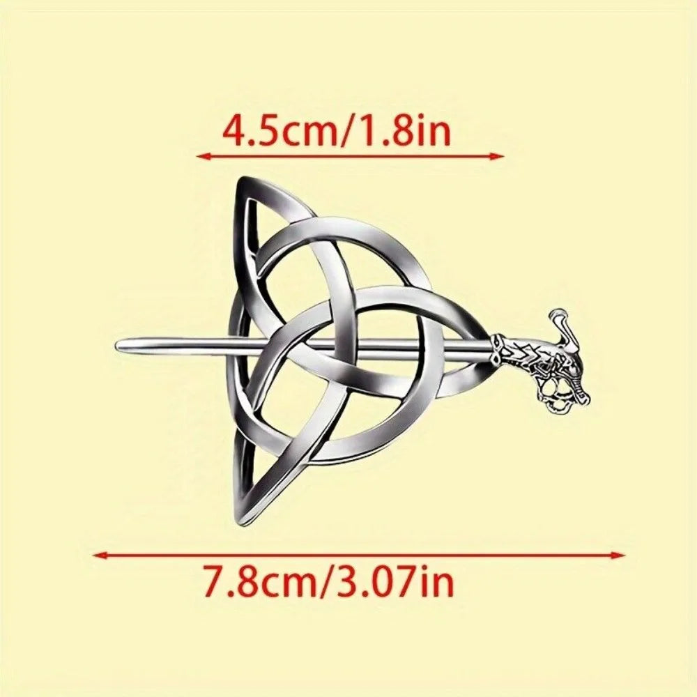 5 Pcs Viking Celtic Long Hair Clips - Vintage Silver Celtic Knot Hair Stick