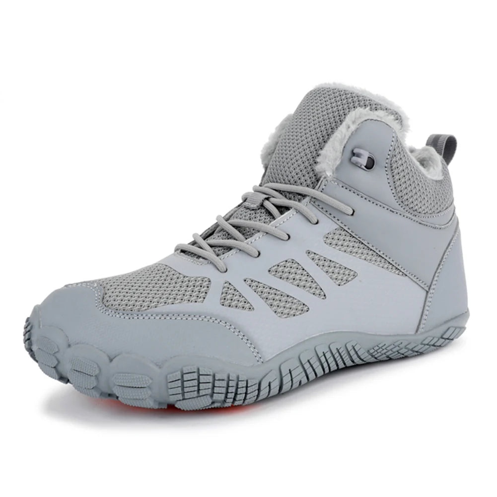 Womens Mens Barefoot Shoes Fur Lined Winter Snow Boots Anti-Slip Walking Shoes Outdoor Booties