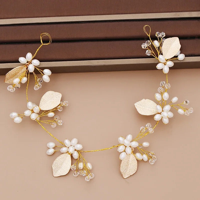Pearl Headband  Hair Accessories Rhinestone Crystal Wedding Headband For Women Bride Head piece Hair Jewelry