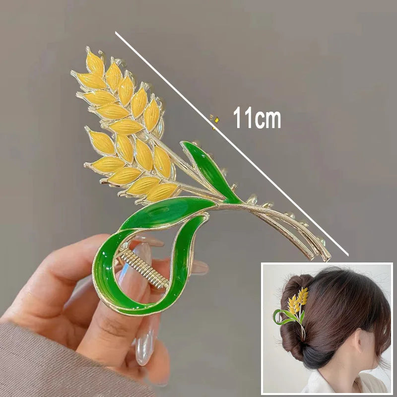 Flower Hair Claw Clip Ponytail Grab Hair Clips Shark Clip Woman Hairpins For Girl Hair Accessories Headdress