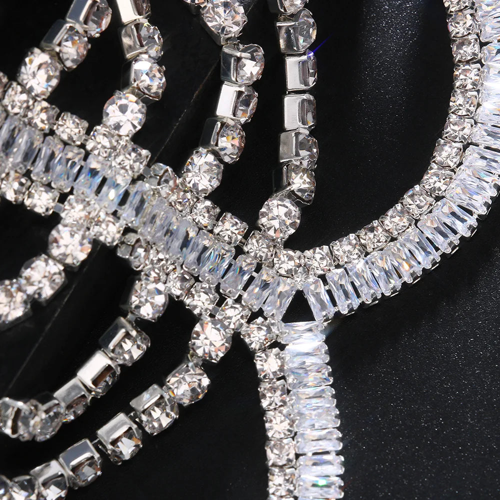 Rhinestone Multilayer Body Chain Jewelry  Crystal Chest Chain Bra Lingerie