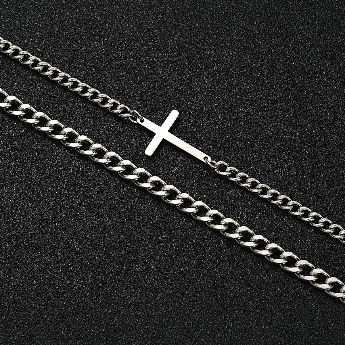 Stainless Steel Cross Cuban Chain Bracelet Set for Men  Snake Chain Bracelets Fashion Unisex Jewelry Gifts