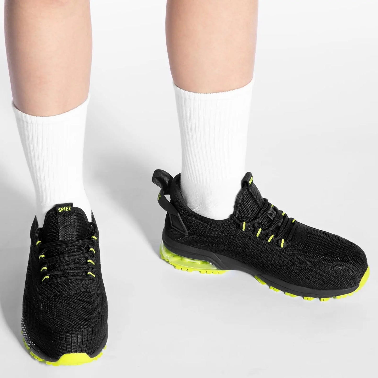 Safety Shoes for Men Women, Air Cushion Composite Toe Work Shoes, Lightweight Breathable Slip On Utility Sneakers