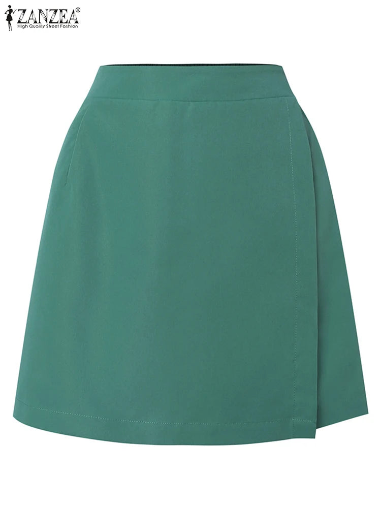 Women's Summer Sports Shorts Fashion Culottes  Solid Casual Culotte Pants Elastic High Waist Shorts Streetwear
