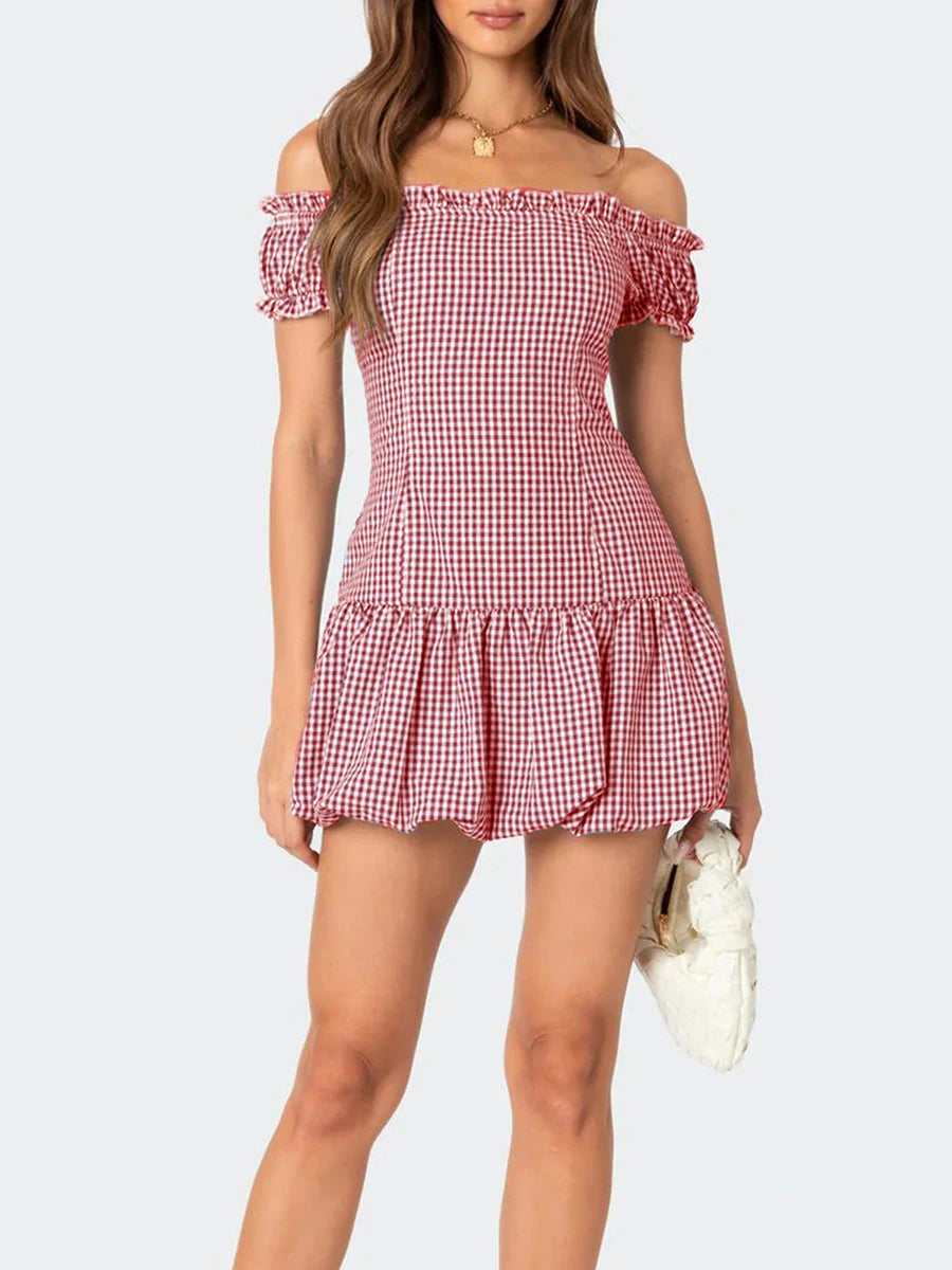 Floral Print Ruffle Sleeveless Mini Dress with V-Neckline and Belted Waist