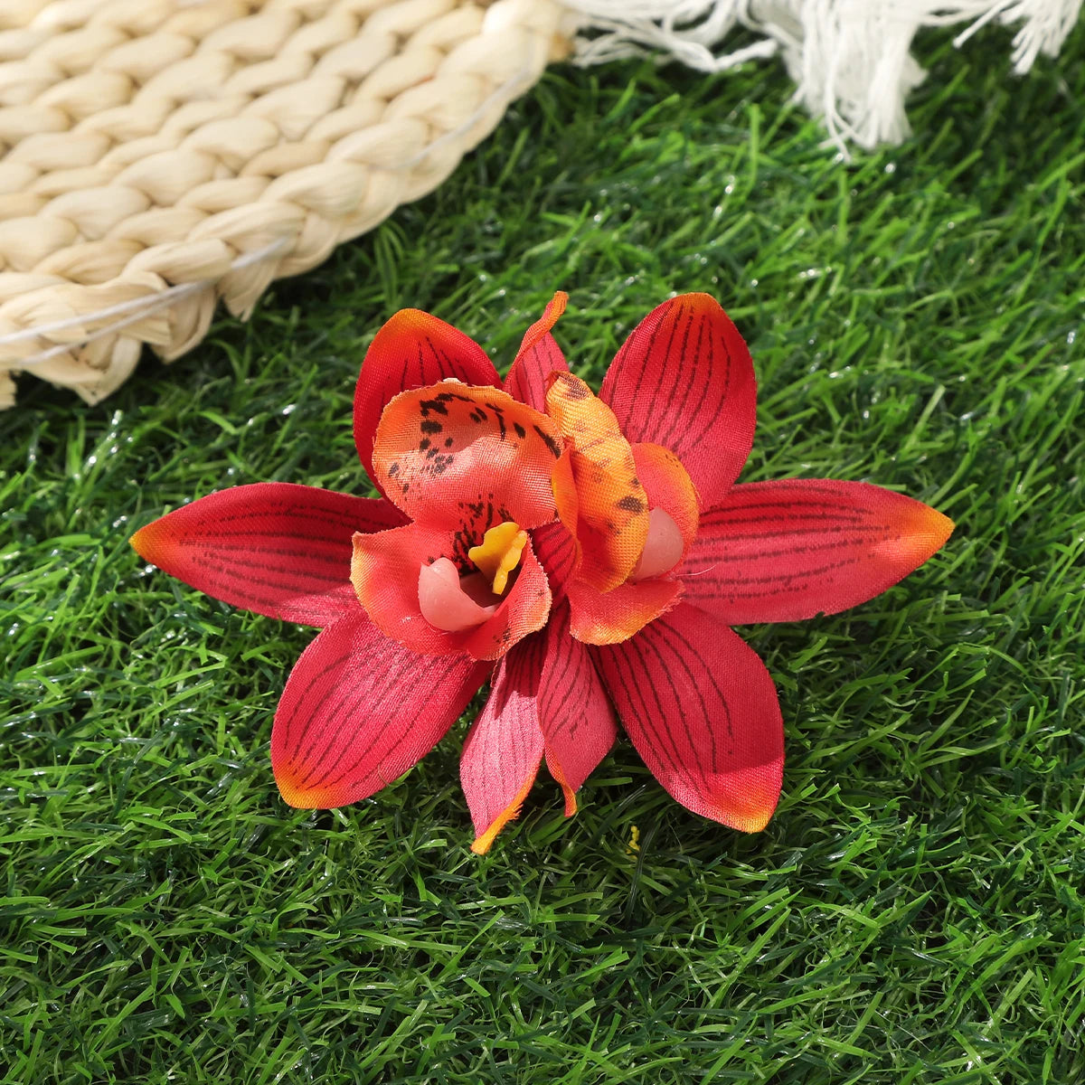 Orchid Flowers Hair Clips Bohemian Small Hairpin Barrette Beach Wedding Flower Women Holiday Hair Clip Hair Accessories