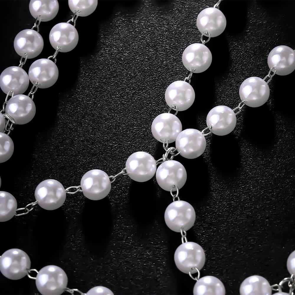 Pearl Head Jewelry Boho  Hair Accessories Mesh Chain