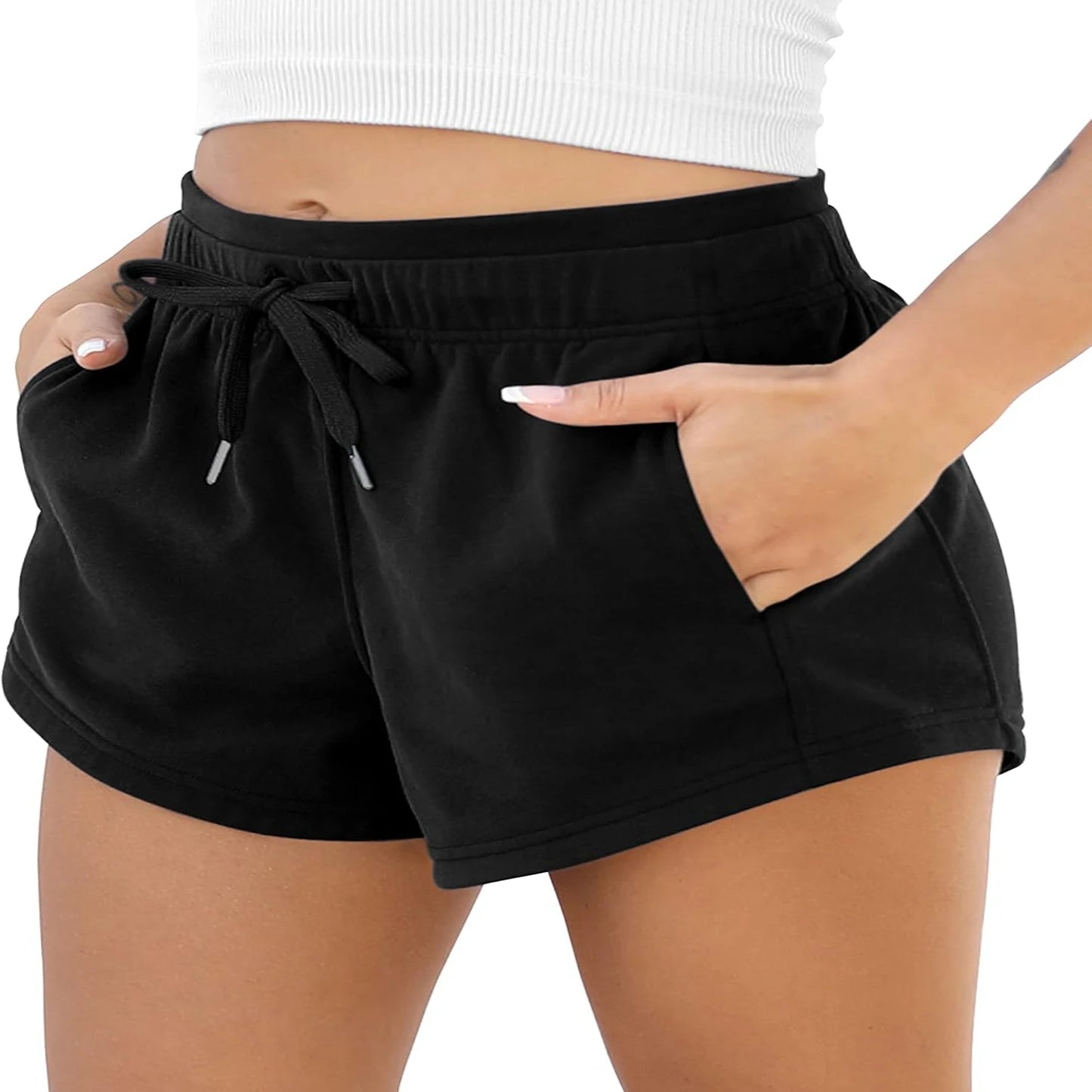Contemporary style trendy and functional athleisure shorts. Elevate your look with these modern and chic activewear