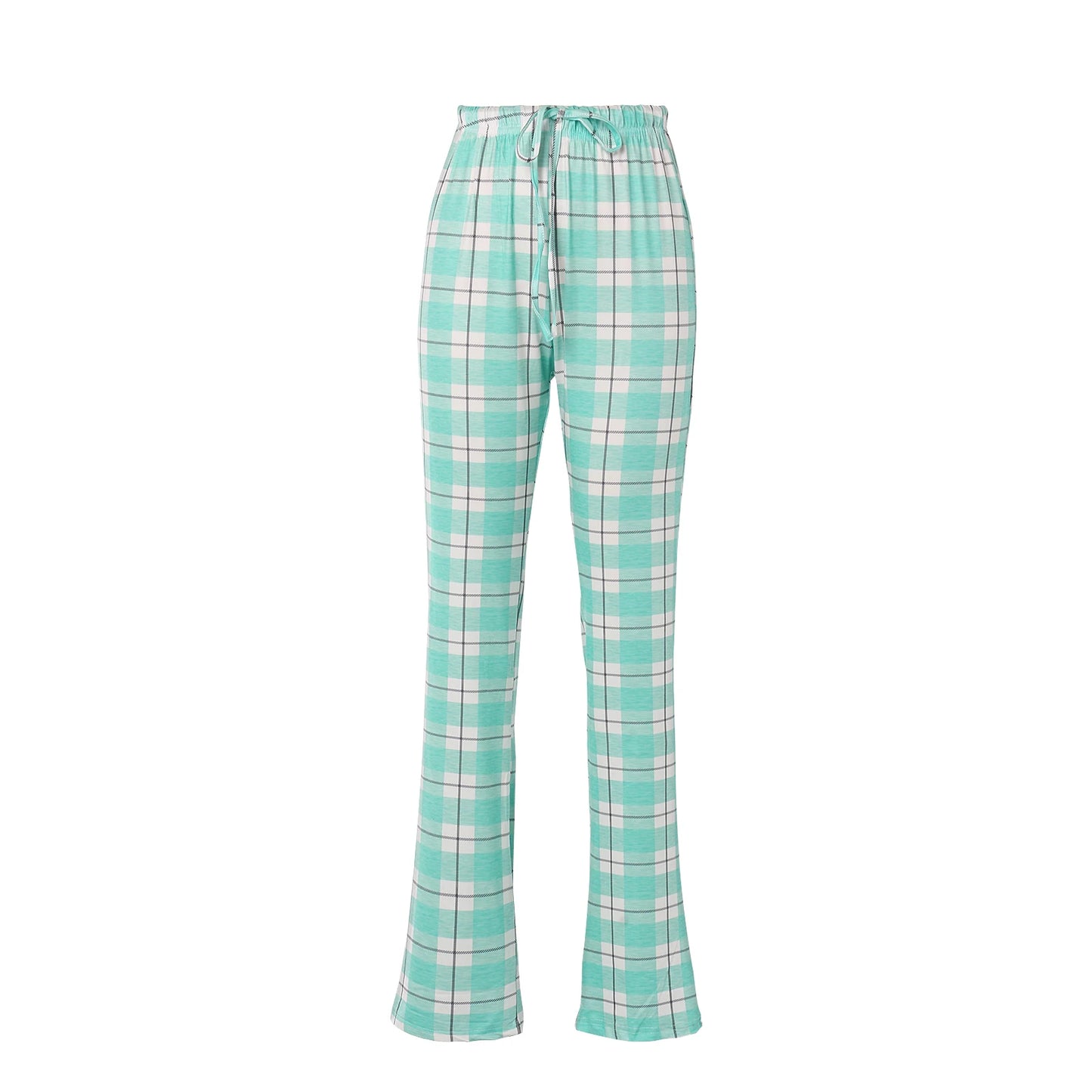 Women s Stylish High Waisted Joggers with Drawstring Waist Checkered Pattern Loose Fit Athletic Sweatpants for Yoga and Running