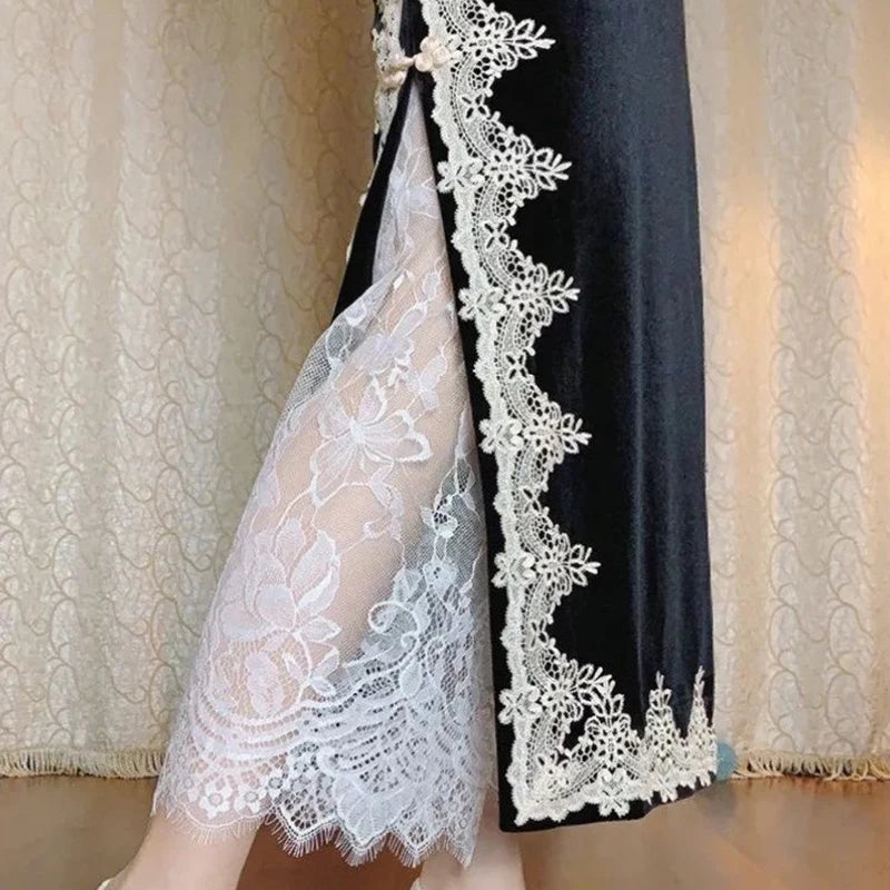 Floral Lace Maxi Skirt with Elastic Waistband and Sheer Mesh Overlay - Perfect for Layering Under Dresses