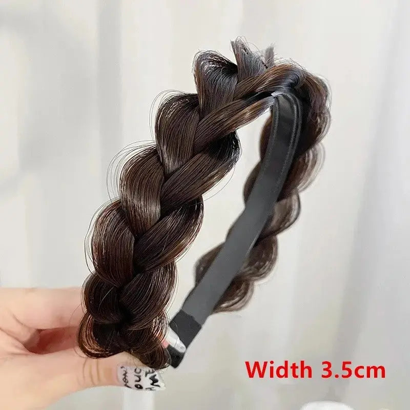 Wig Twist Headbands For Women Wide Fishbone Braids Hairbands Handmade Retro Head Hoop Hair Styling Headwear Accessories