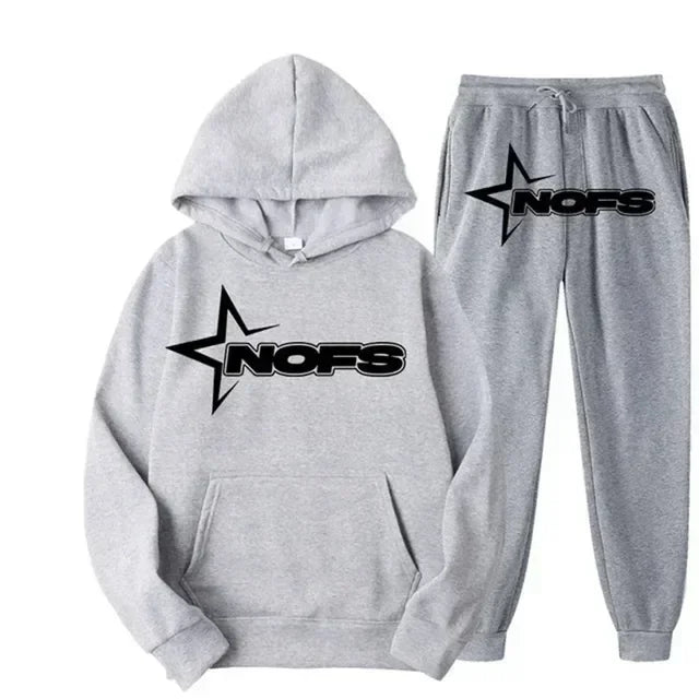 men and women of the same fashion trend hoodie casual two-piece suit jacket pants fashion brand printing logo size S-3XL