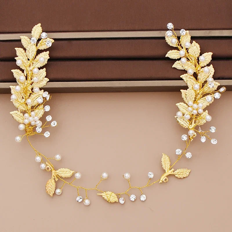 Pearl Headband  Hair Accessories Rhinestone Crystal Wedding Headband For Women Bride Head piece Hair Jewelry
