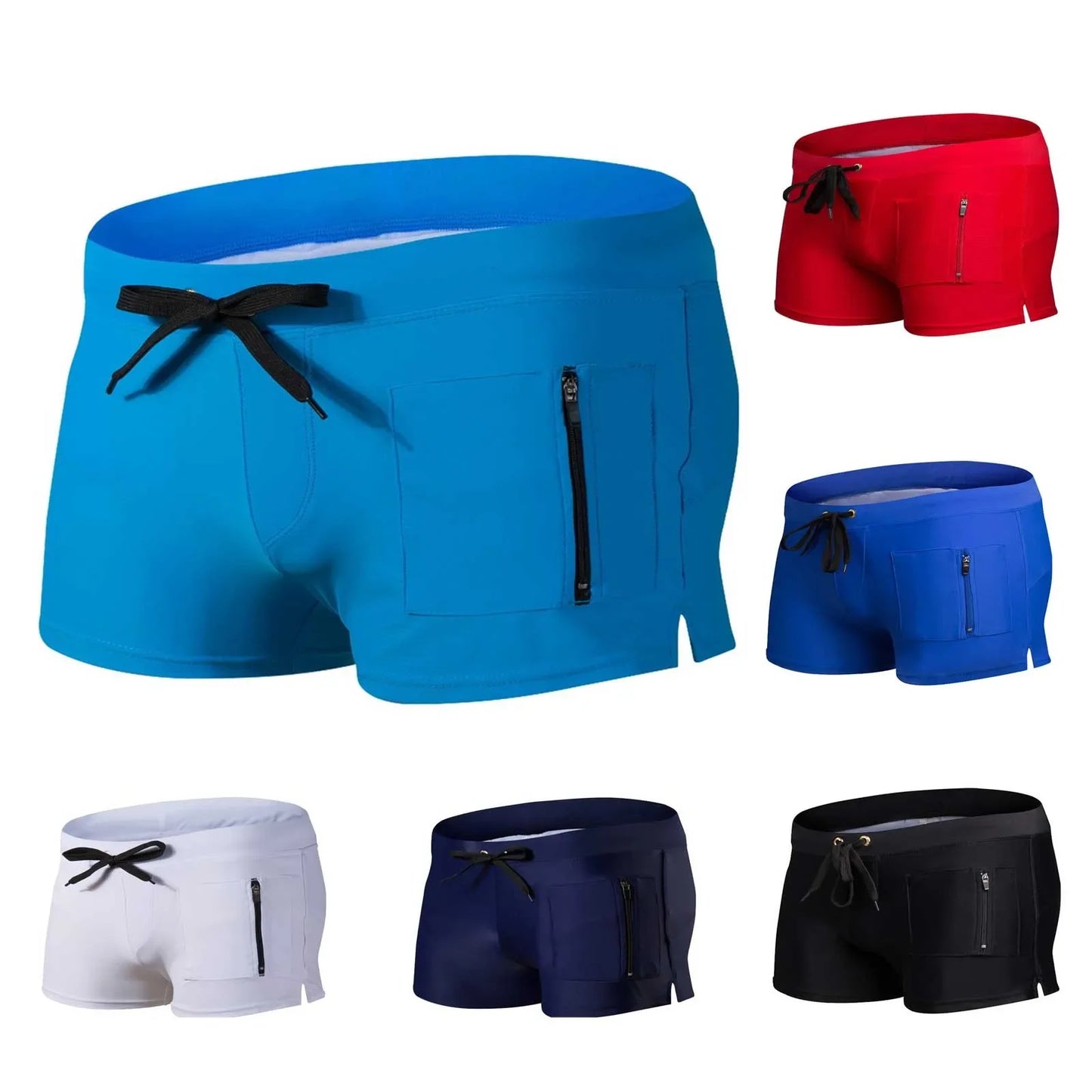 1pc Swim Shorts Men Zipper Pocket Casual Men's Shorts Fast Dry Boardshorts Joggers Men's Trunks Summer Men's, Short