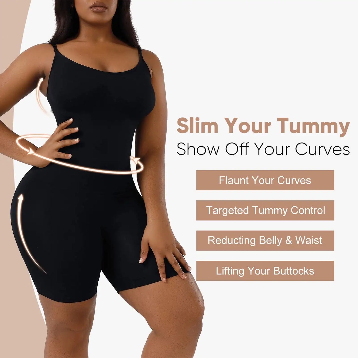 Seamless Shapewear Tummy Control Body Shaper Comfortable for Women Under Dress Thigh Slimmer Bodysuit Girdle