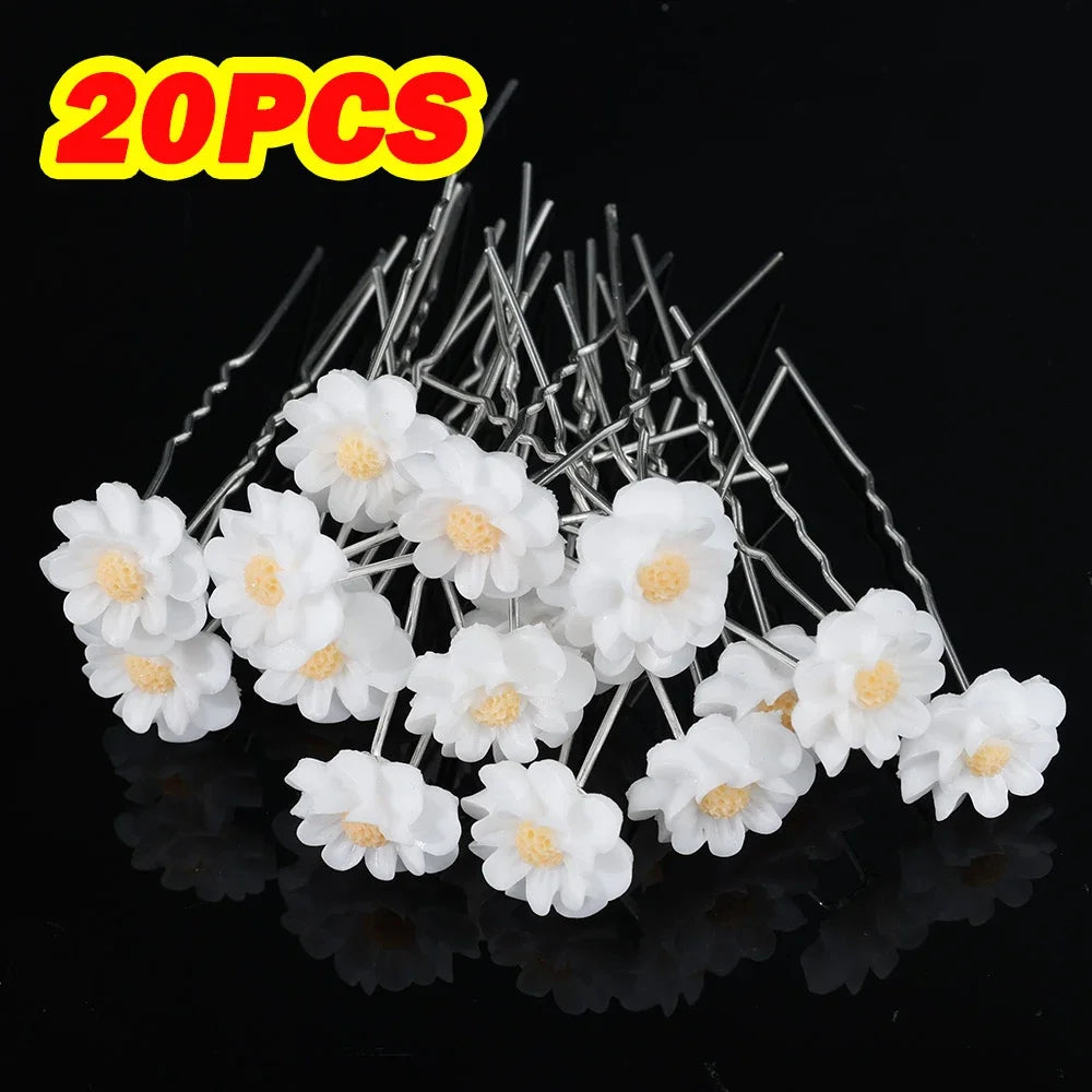 20pcs Women U-shaped Pin Metal Barrette Hair Clip Hairpins Simulated Pearl  Hair Accessories  Hairstyle Tools