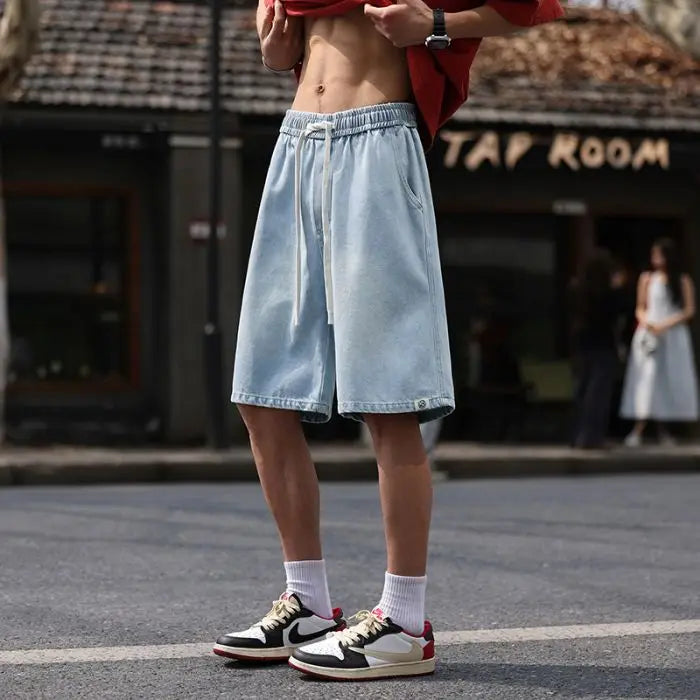 American Trend Retro Embroidery Oversized Denim Shorts Men's and Women's Best Selling Jogging Shorts
