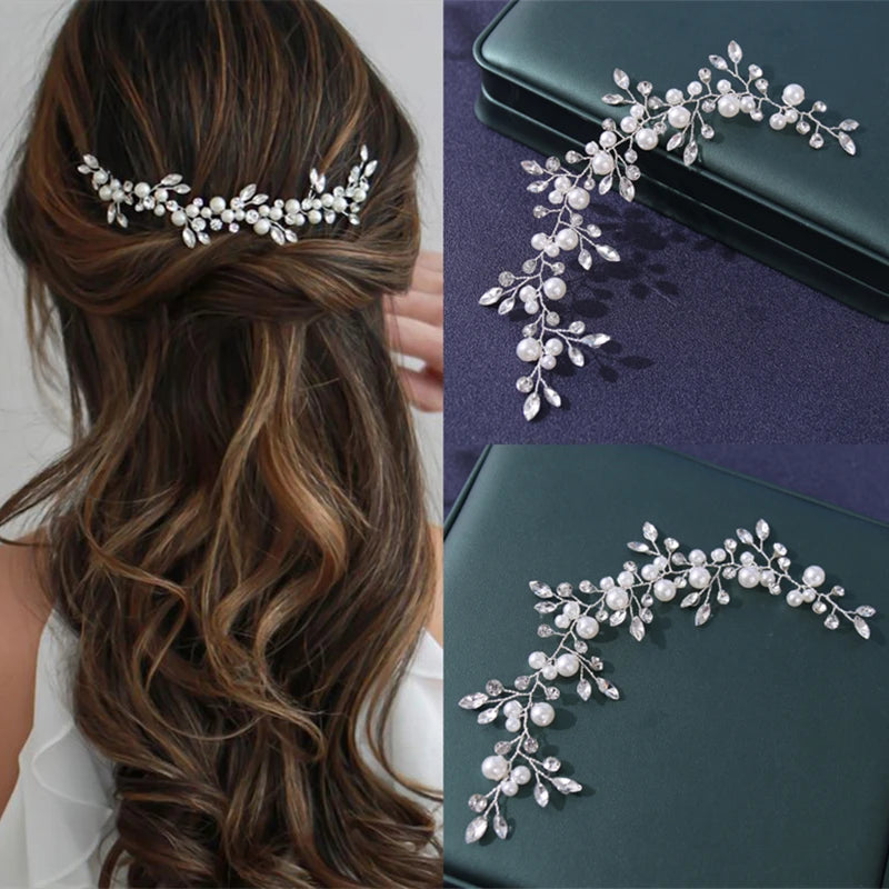 Pearls Crystal Handmade Headbands Fashion  Hair Accessories Hairbands Rhinestone Head Jewelry