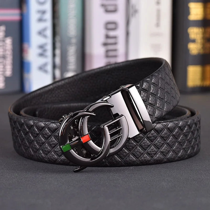 Designer fashion automatic buckle jeans high-quality material belt