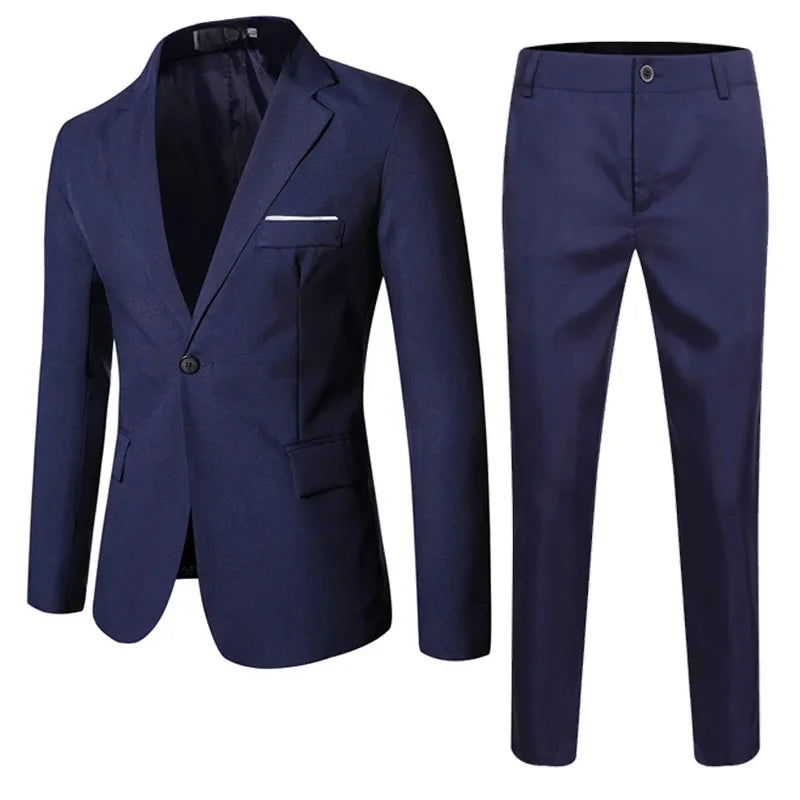 Fashionable Spring Autumn Western-style Suit For Men Casual  Popular Leisure  2-piece Set