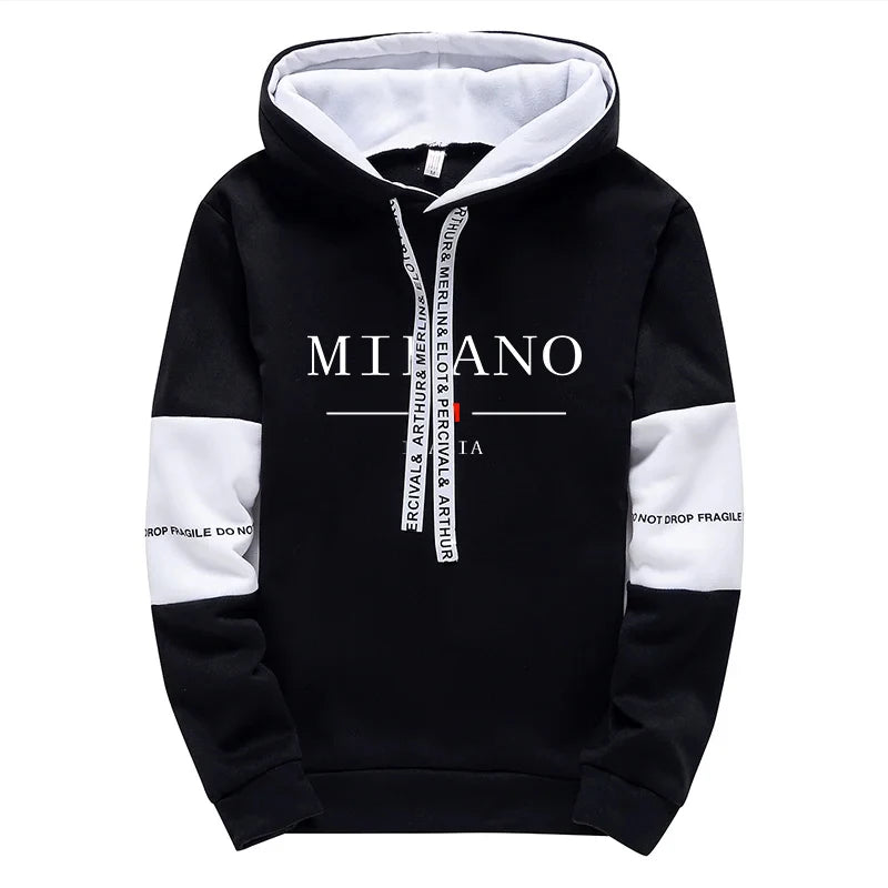 Men's Sportswear Hooded Sweatshirts Jogger Pants Male Daily Casual Sport Jogging Suit Italia Milan Printed Hoodies