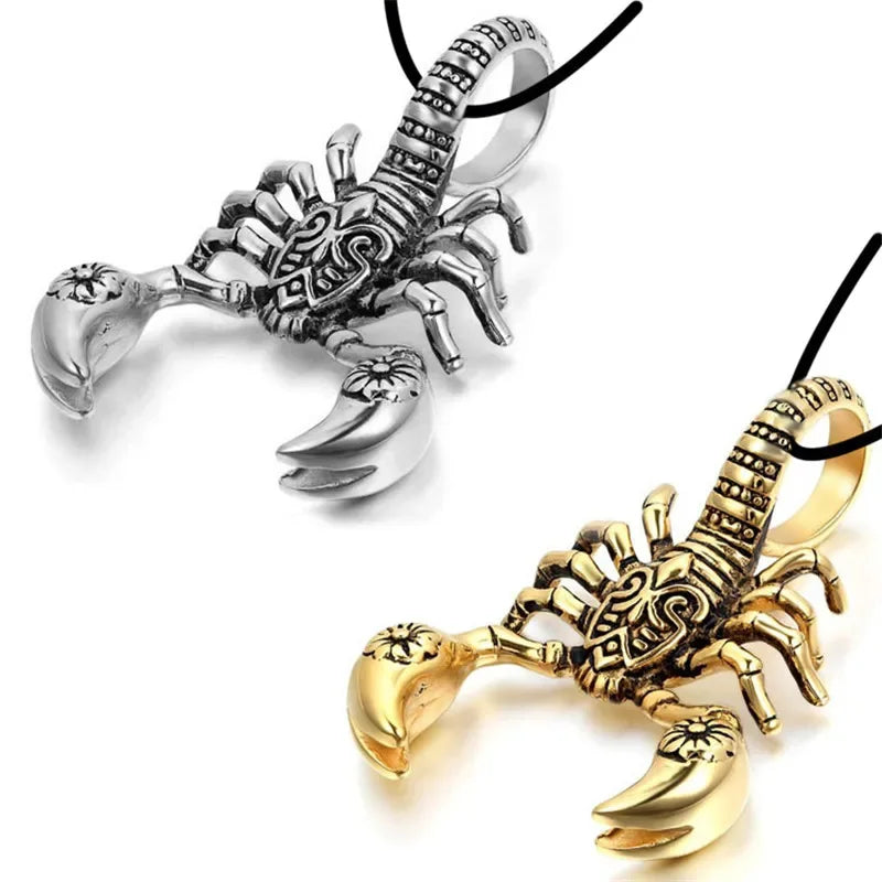Creative Design Animal Scorpion Pendant Necklace Men Women Stainless Steel Punk Hip Hop Necklace Jewelry