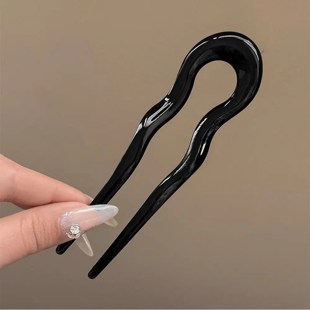 U-Shaped Hair Fork Fashion Tortoiseshell Acetate Acrylic Hairpin Geometric Design Headwear Hair Sticks Women