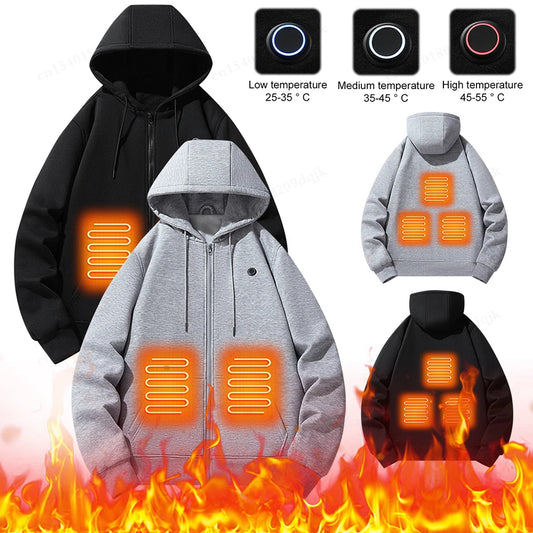Outdoor Electric USB Heating Sweaters Hoodies for Men and Women Winter Warm Heated Clothes