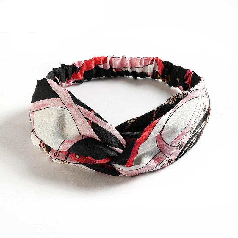 Fashion Women Summer Bohemian Hair Bands Print Headbands Vintage Cross Turban Bandage Bandanas Hair Bands Hair Accessories