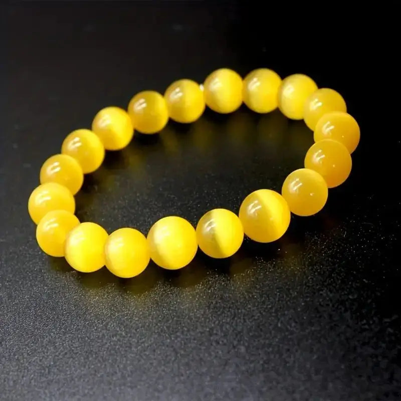 8mm Radiant Opal Beaded Bracelet - Adjustable Stretch for Yoga Meditation - Delicate Handcrafted Jewelry