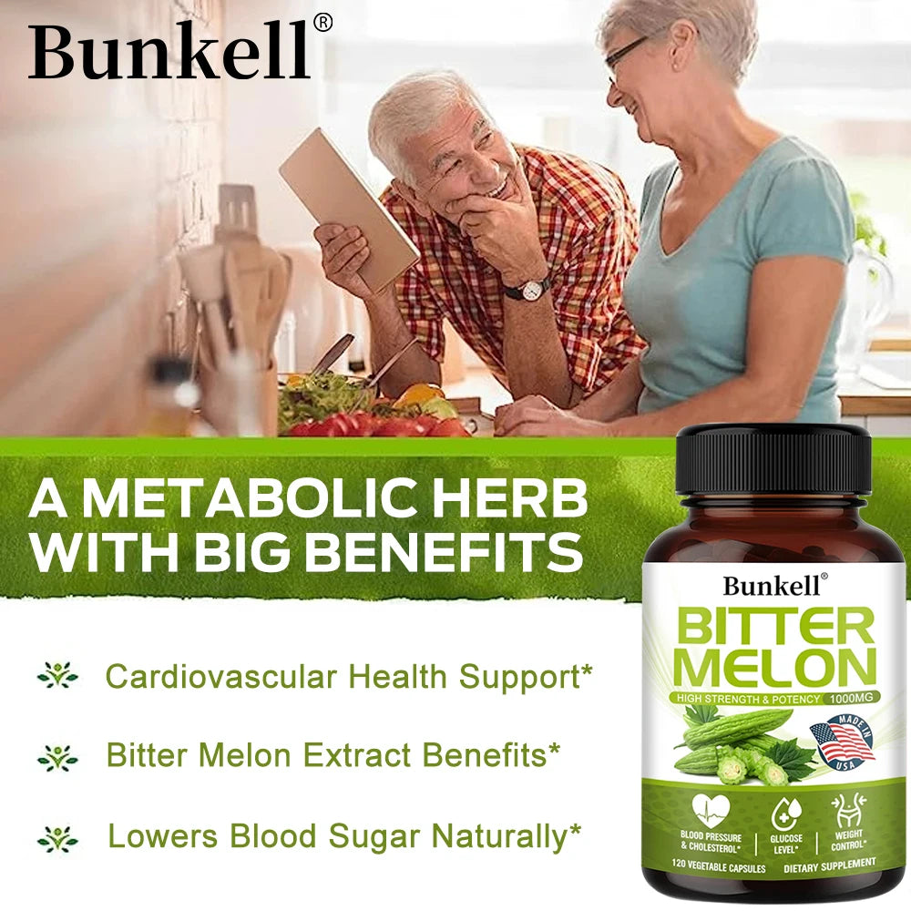 1000 Mg Bitter Melon Extract Capsules for Heart, Blood Sugar and Cholesterol Health, Weight Management