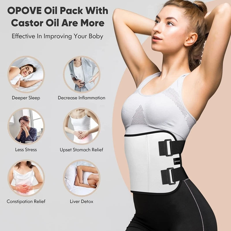 Castor Oil Waist Pack Wrap With Neck Wrap Reusable  Organic Cotton Flannel Pack Wrap For Liver Detox