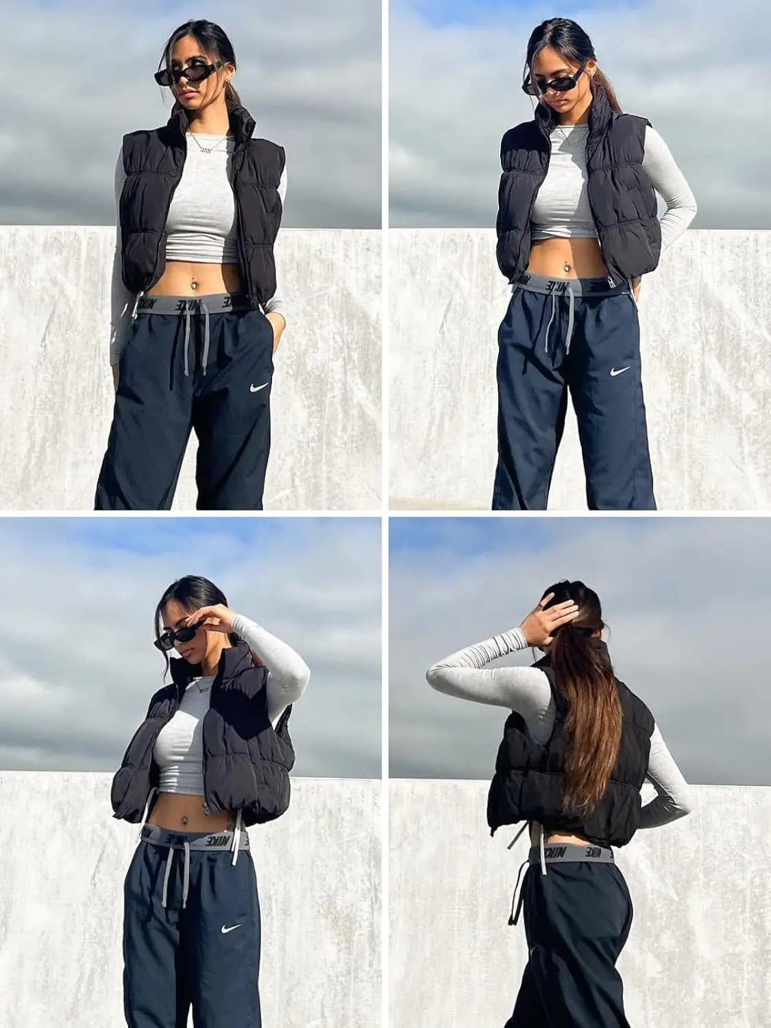 Sleeveless Cardigan  Solid Color Stand Collar Vest Short Jacket Zip Up Lightweight Waistcoat