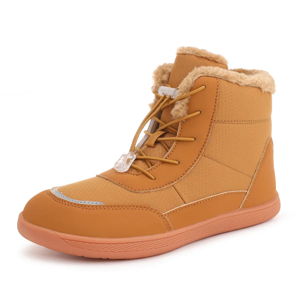 Winter Snow Boots Fur Lined Barefoot Boots Wide Toe Box Ankle Booties Walking Boots Outdoor Hiking Boots
