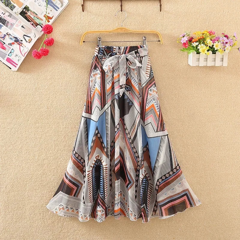 A Line High Waist Skirt Casual  Vintage