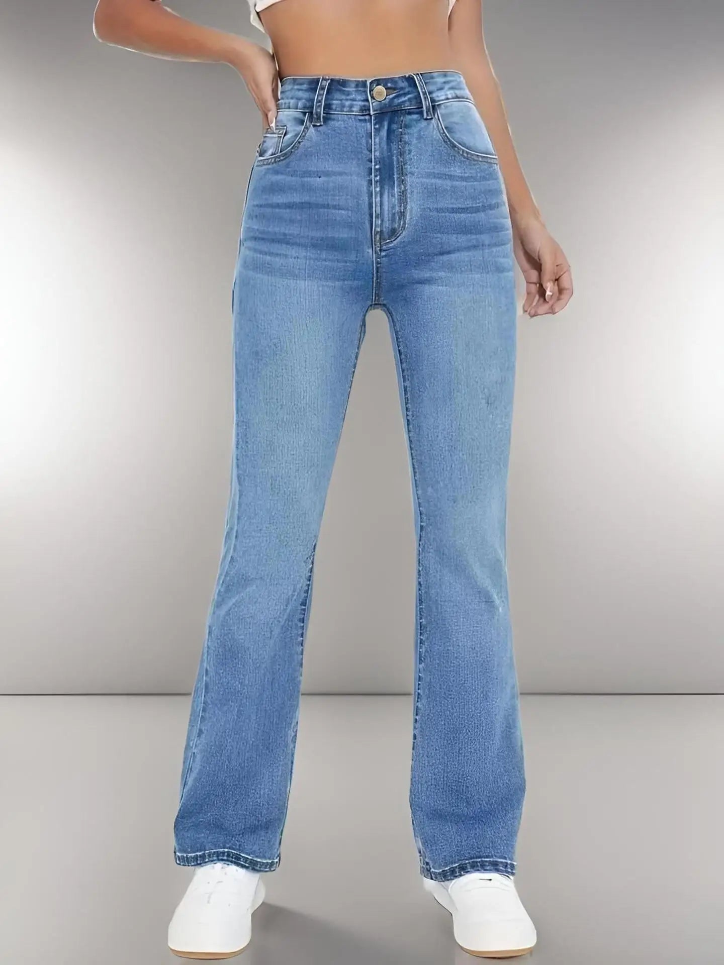 Women's hot jeans slimming European and American style casual versatile high waist washed Denim trousers for women