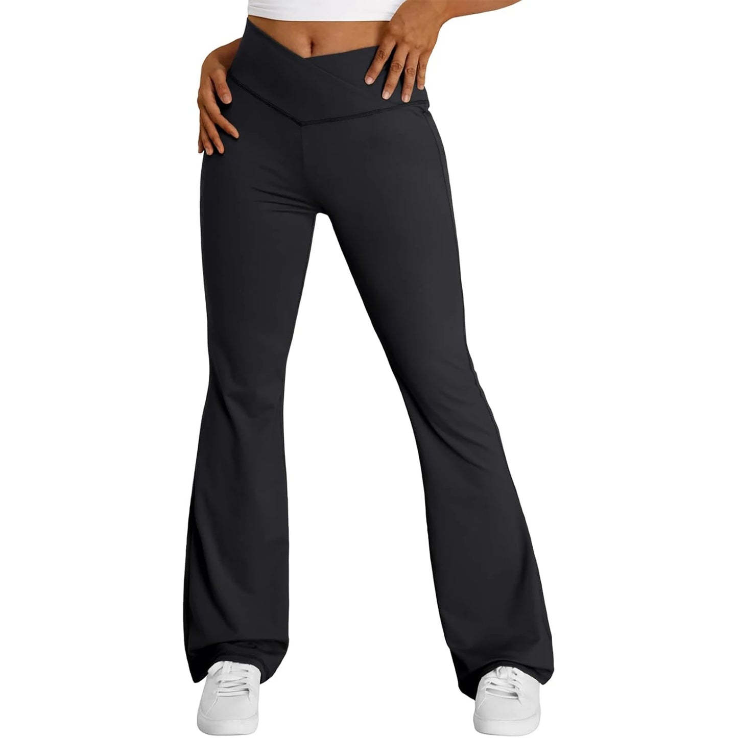 High Waist Yoga Leggings with Tummy Control and Flare Leg Design for Bootcut Style