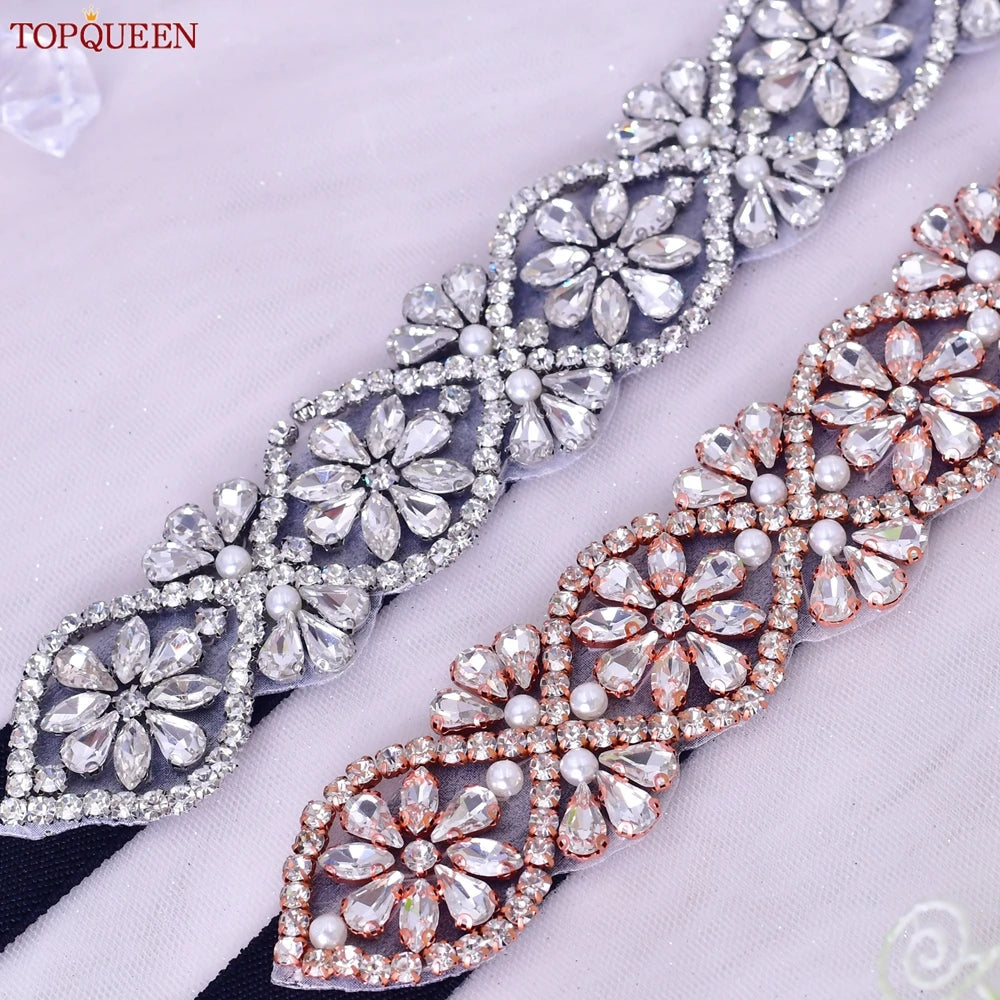 Elastic Belt Fashion Sparkly Rhinestone Stretch Waistband