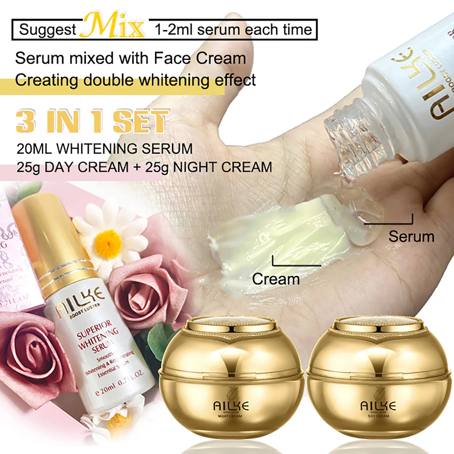 24K gold facial essence glycerin liquid toner face skin cream  moisturizing
