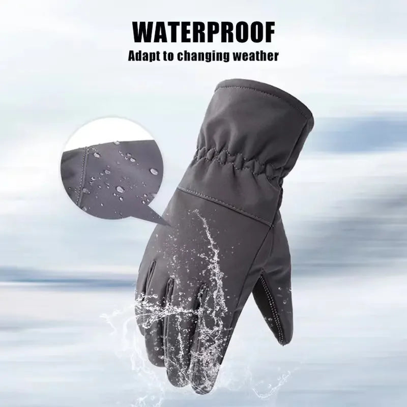 Camouflage Fleece Thickened Ski Gloves Warm Non-slip Windproof And Waterproof Touch Screen Hiking Glove