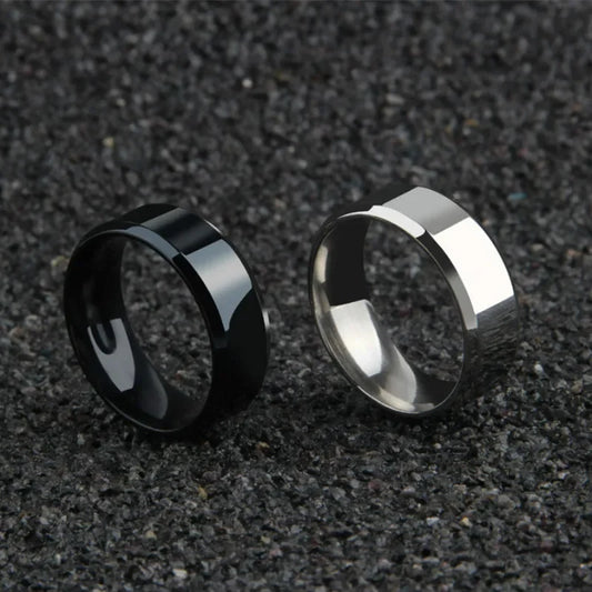 Charm Jewelry Ring for Men Women Stainless Steel Black Rings Wedding Band Quality Matte Male Jewelry