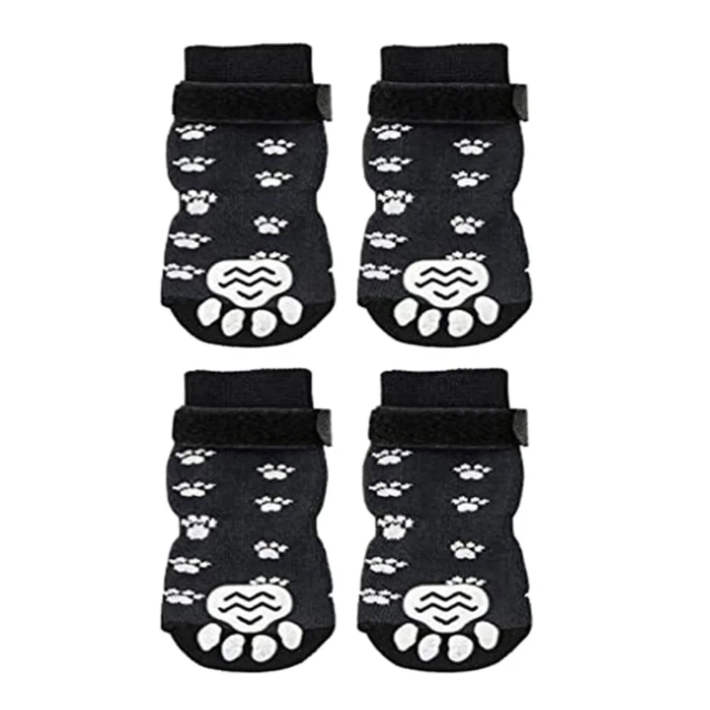 4Pcs Winter Warm Dog Socks Adjustable Anti Slip Skid Pet Shoes Socks Soft Breathable Paw Protector  Small Puppy Dogs