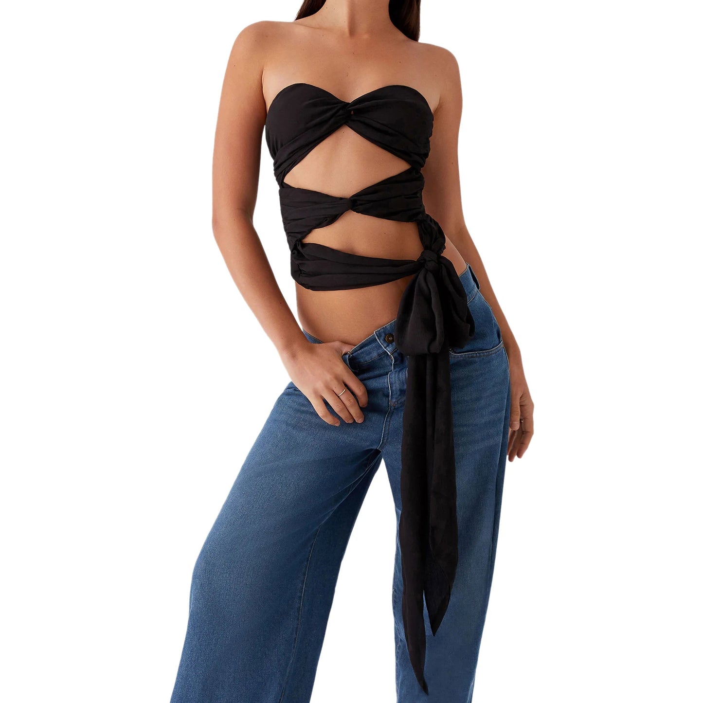 Women s Off Shoulder Ruffle Crop Tops Summer Boho Floral Print Elastic Tube Top Sexy  Fit Blouse Shirt