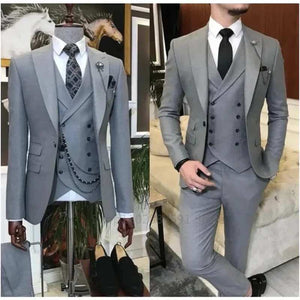 3 Pieces Business  Formal Men's Slim Fit Suits Wedding Groom Prom  Custom Blazer Jacket Vest Pant Sets