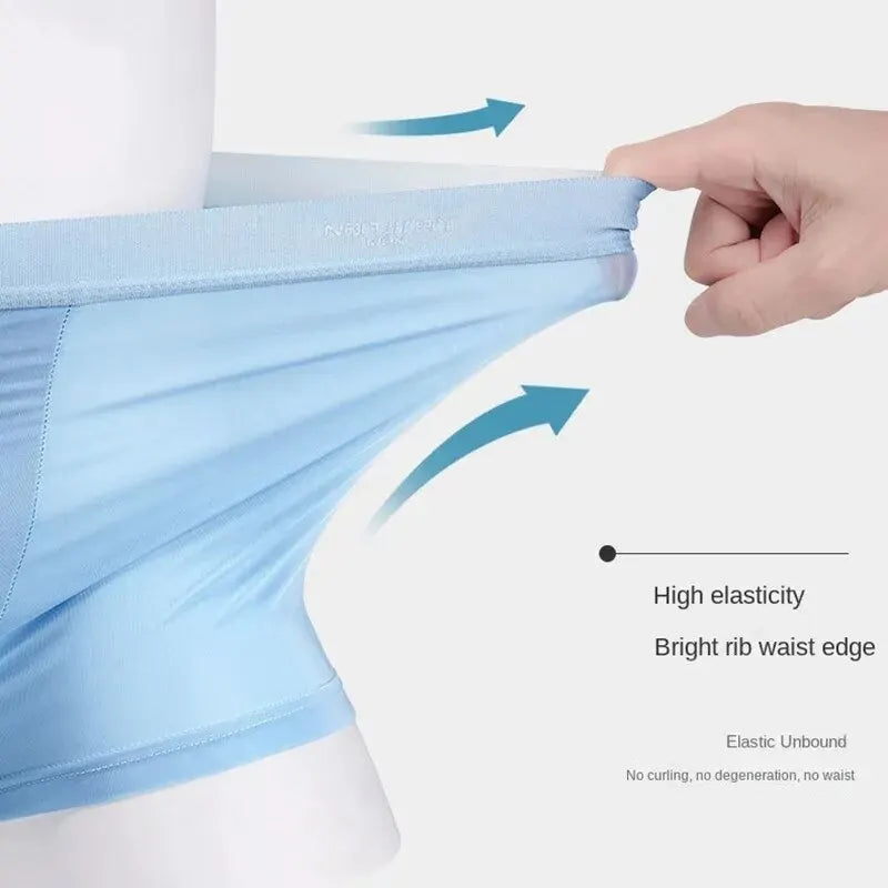 4pcs Boxers Men Underwear Ice Silk Boxer Graphene Man Underpants Breathable Men's  Ultrathin Male Boxer Shorts Trunk