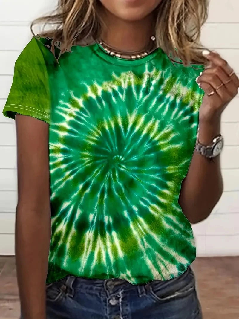 Print Tees Casual Street Tops Woman Clothing Short Sleeve Women's T-Shirt Chic