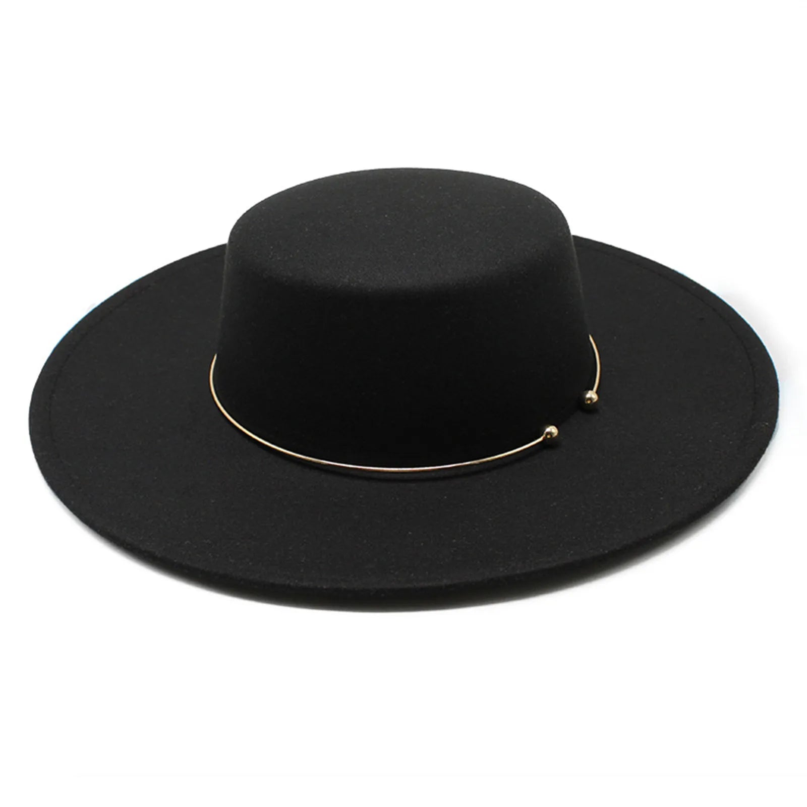 French Style 10cm Wide Brim Derby Top Hat Socialite Wind Hepburn Wind Wool Felt Fedoras Hat Elegant Wedding Dress Hat